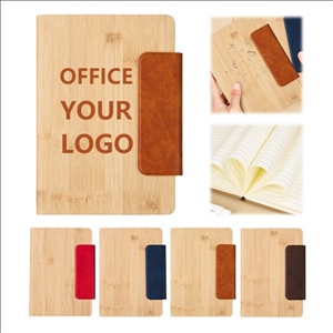 A5 PU Wood Grain Magnetic Notebook